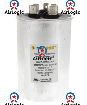 RUN CAPACITOR 35+7.5 MFD 440/370 VOLT ROUND TITAN PRO TRCFD3575