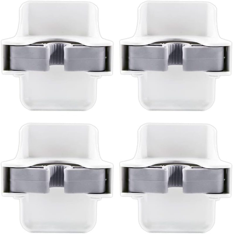 Broom Holder Wall Mount - Mop Gripper, Hooks, and Clips - Self Adhesive No Drill