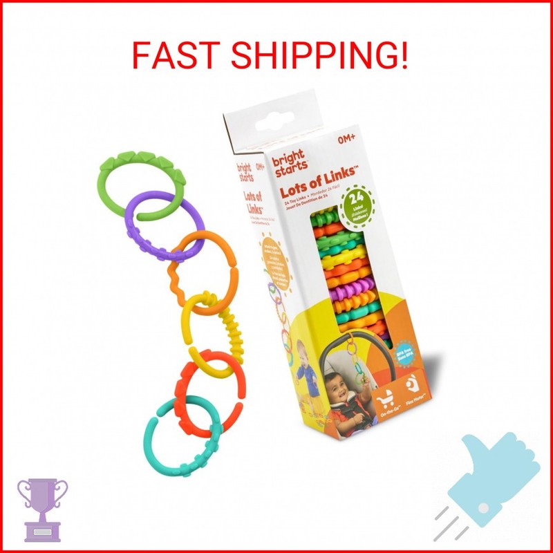 Bright Starts Lots of Links Rings Toys for Stroller or Carrier
