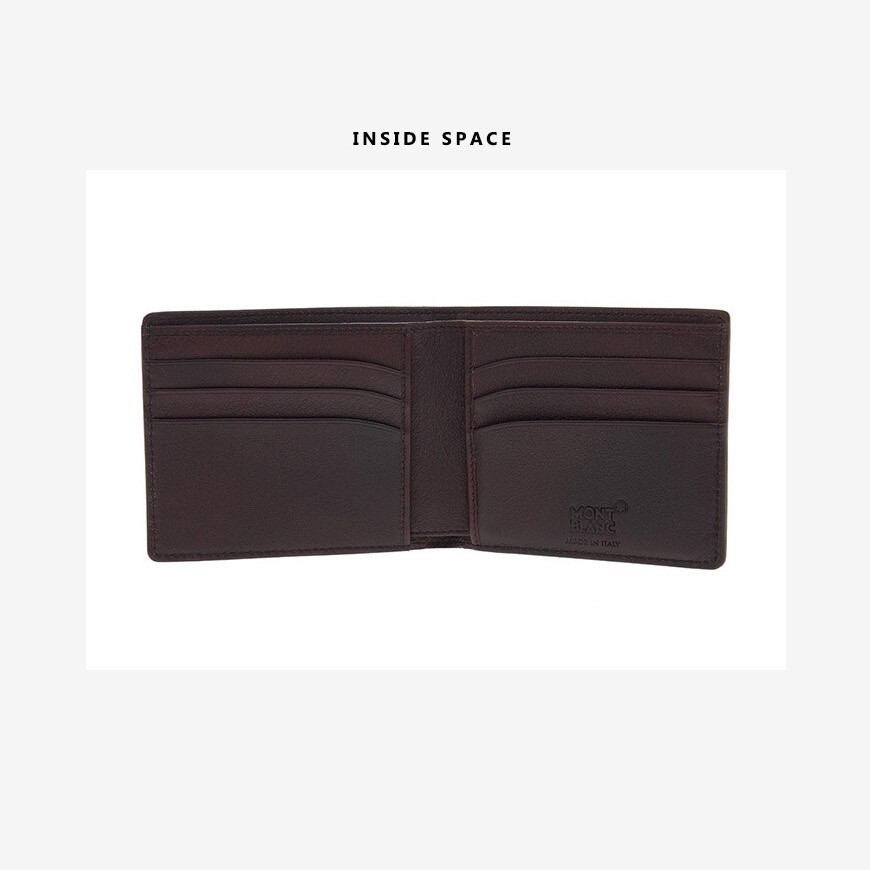 Pre-owned Montblanc Meisterstück Sfumato Genuine Leather Wallet Purse Card Holder For Men In Red