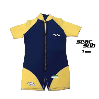 MUTA ESTIVA SEACSUB SHORT 3mm GIALLO-BLU TG L UOMO CERNIERA ANTERIORE 5112B SEAC