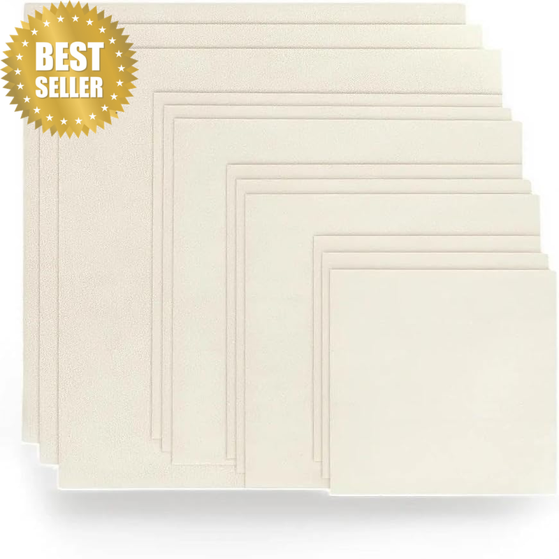 Cross Stitch Fabric and Embroidery Fabric Cotton, White Squares, 12-Piece Set in