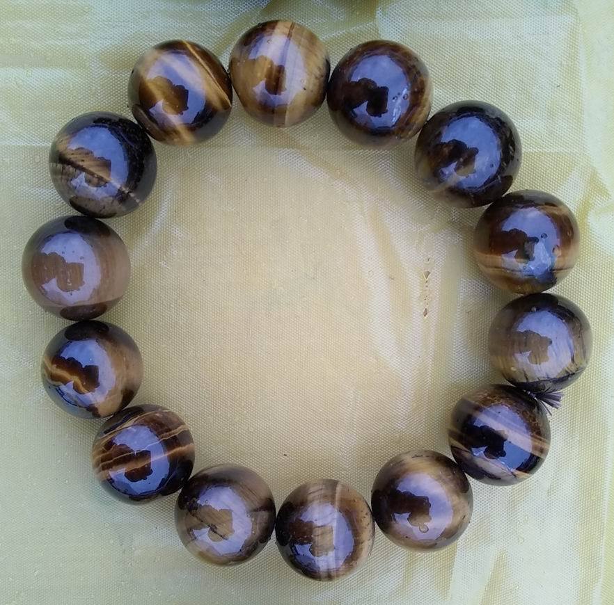 1 Pc Tiger Eye Beads Bracelet,natural Gemstone Beads ,handmade Round Beaded USA