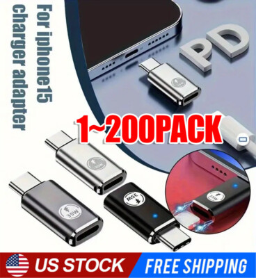 35W USB-C Male to iOS Female Adapter + lanyard For iPhone 15 Pro Max 15 Plus lot