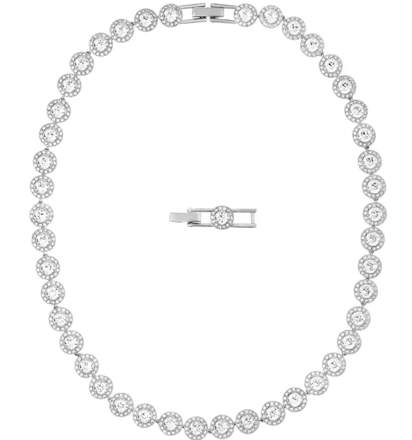 Swarovski Una Angelic Tennis necklace Round cut, White