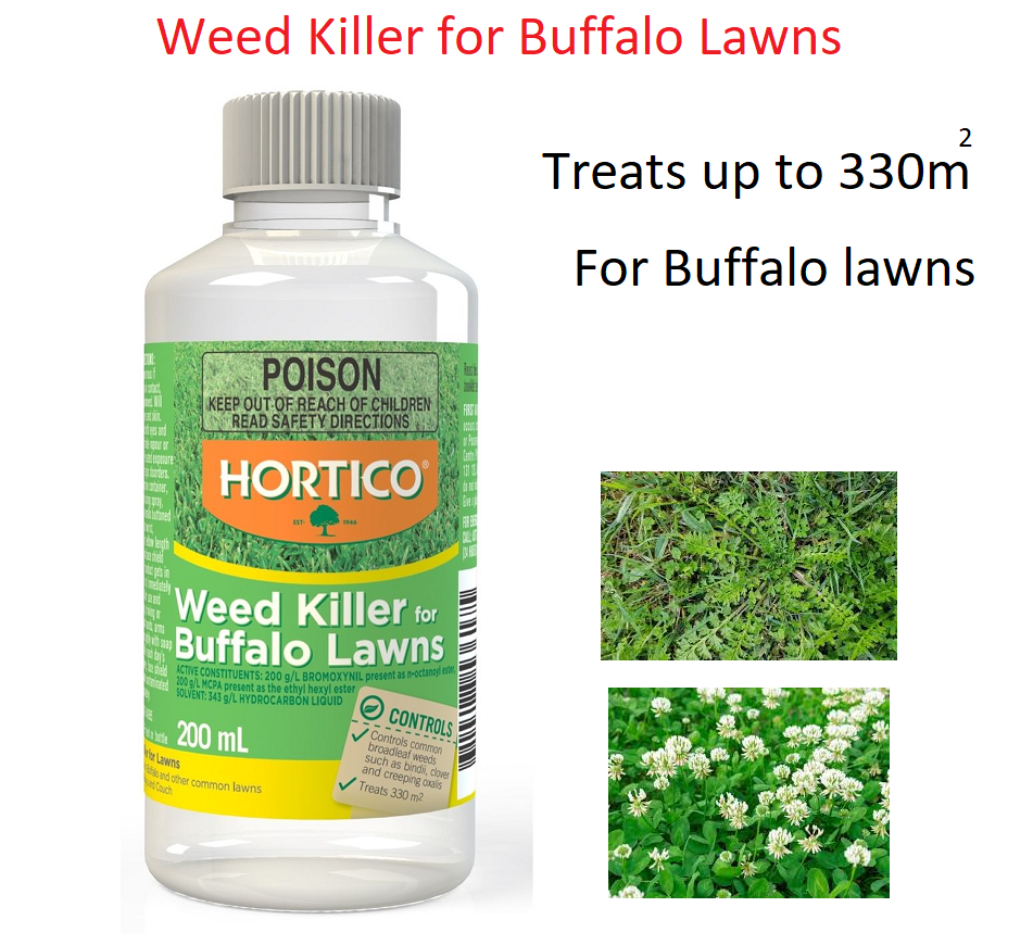 Weed Killer For Buffalo Lawns Concentrate Hortico 200ml Bindii Clover