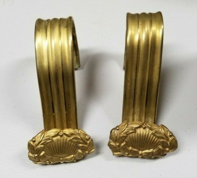 Antique Drapery Curtain Tie Backs Cast Iron Floral