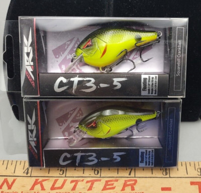 NEW TEAM ARK SQUAREBILL CRANKBAIT 3/8OZ CT3-5-04 CHART BLACK BACK LOT OF 2