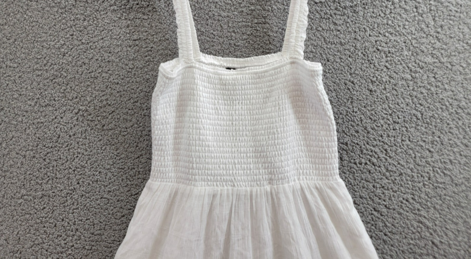 Steve Madden Kahina Tiered Lace-Trim Minidress Women's M White Straight Neck - Picture 3 of 15