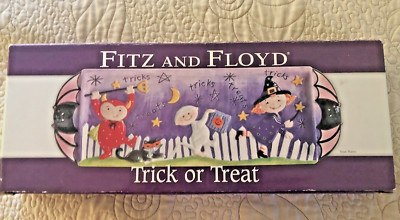 Fitz and Floyd Trick or Treat Ceramic Tray Kids in Costume New in Box