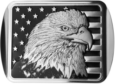 eVerHitch USA Flag Stainless Steel Trailer Hitch Cover Black & Chrome