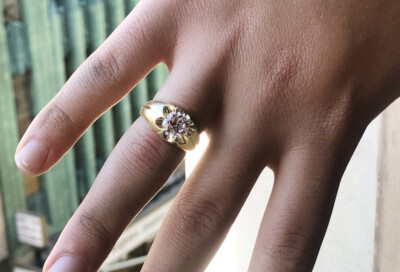 Pre-owned Fdj Men's Gold 4 Carat Cubic Zirconia Bold Solitaire Ring (yellow/rose/white) In Yellow Gold