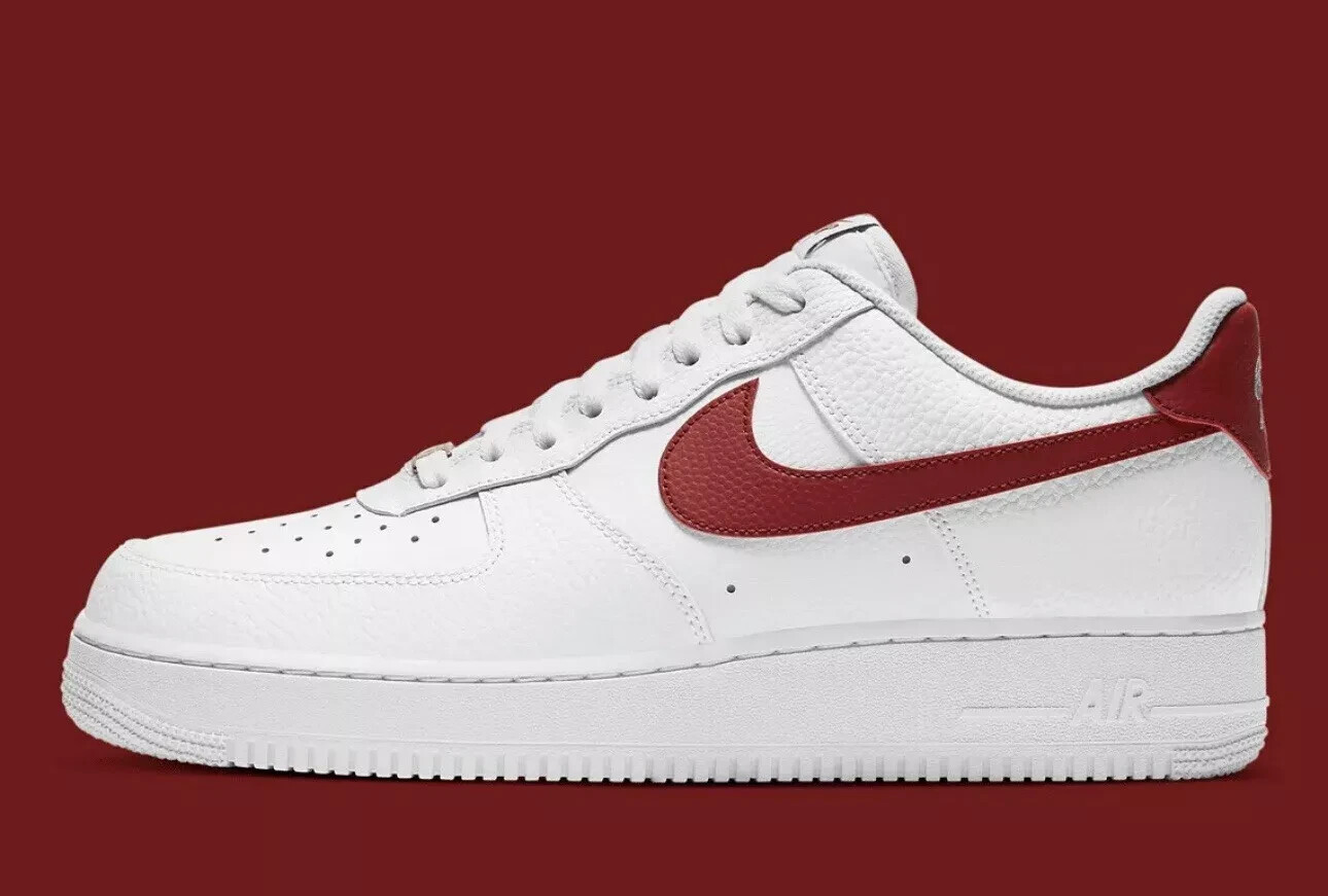 Nike Air Force 1 Low White Team Red Sneakers CZ0326-100 Mens Size 12.5