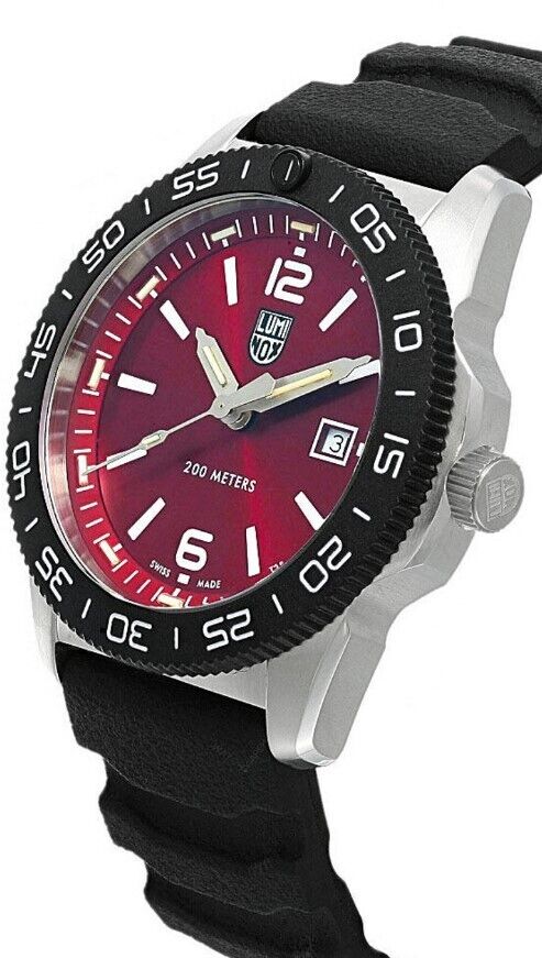 Pre-owned Luminox Pacific Diver Red Dial Men's Sea Series Watch – Xs.3135