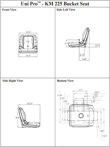 Arctic Cat Prowler Pair (2) Black Seats Replaces OEM# 1506-925