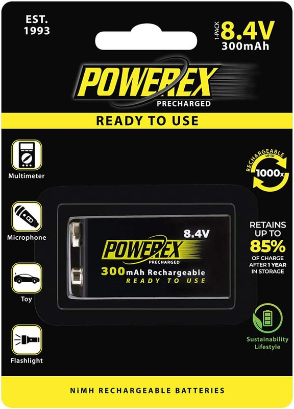 Powerex Precharged 8.4V Rechargeable Low Self Discharge NiMH Battery 1-pack