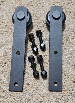 2-Pack Barn Sliding Hanging Door Roller Black 8'' x 1-1/8'' with Bolts