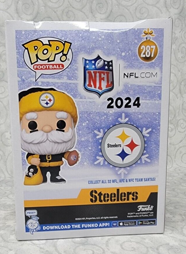 Funko Pop NFL Pittsburgh Steelers Santa Fanatics 2024 Holiday - Box has Wear