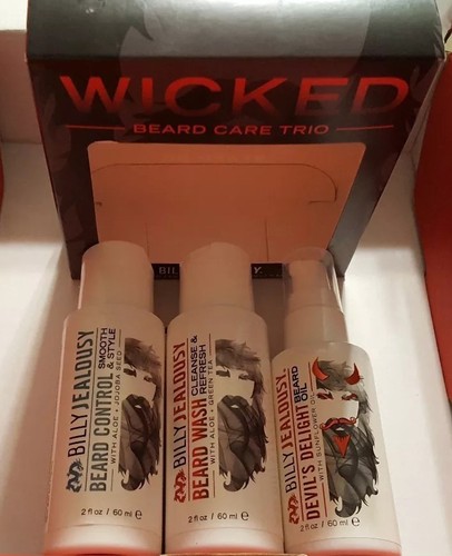 Billy Jealousy WICKED Beard Care Trio - Full Sz Devil's Delight Beard Oil *READ*