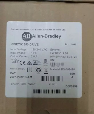 Brand New Allen-Bradley 2097-V32PRO-LM Kinetix 350 Servo Driver 2097-V32PR0-LM