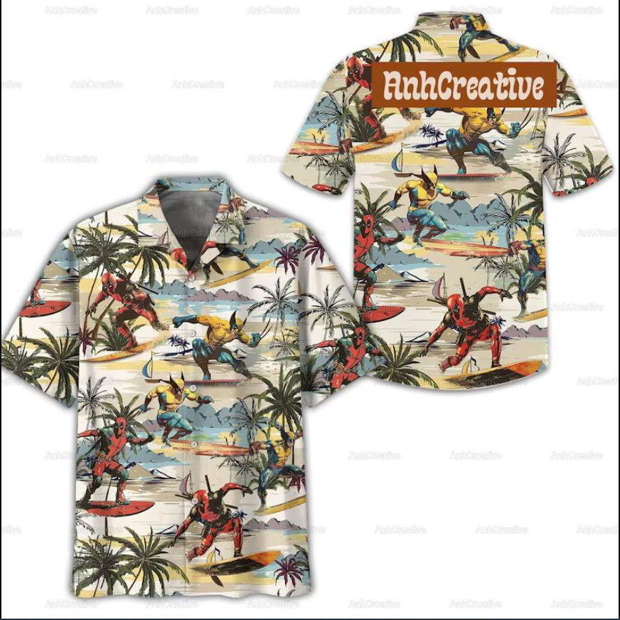 Deadpool And Wolverine 3D HAWAII SHIRT Halloween Gift Us Size Best Price