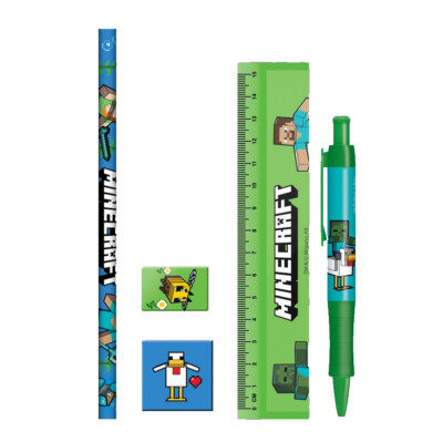 Minecraft 5 Piece Stationary Set