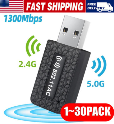 USB 3.0 Wireless WIFI Adapter 1300Mbps Long Range Dongle Dual Band Network lot