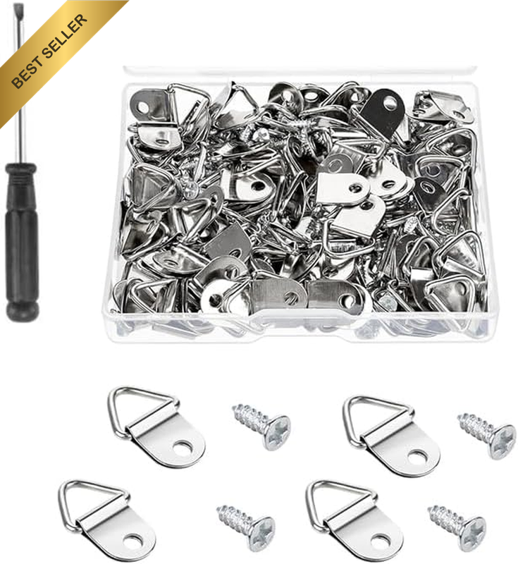 200 Pack Steel Picture Hangers with 200Pcs 8Mm Screws and a Screwdriver, Small T