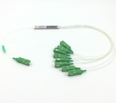1x8  PLC Optical splitter, mini pipe-type optical splitter SC-APC