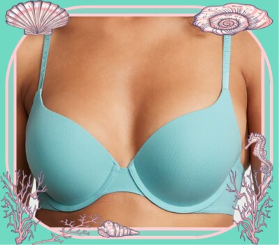 40DD Teal Rib LOGO Strap Extreme Lift Victorias Secret Perfect Shape PU UW Bra