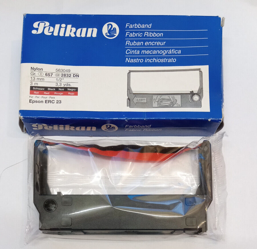 1x PELIKAN Farbband NYLON Black / RED GR. 657 / 2832DN Epson