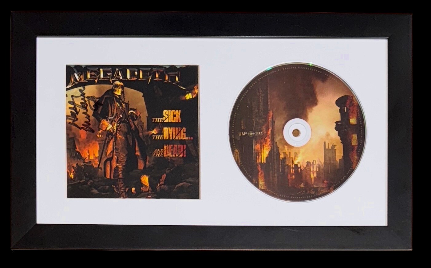 Dave Mustaine MEGADETH Signed The Sick Dying Dead Framed CD
