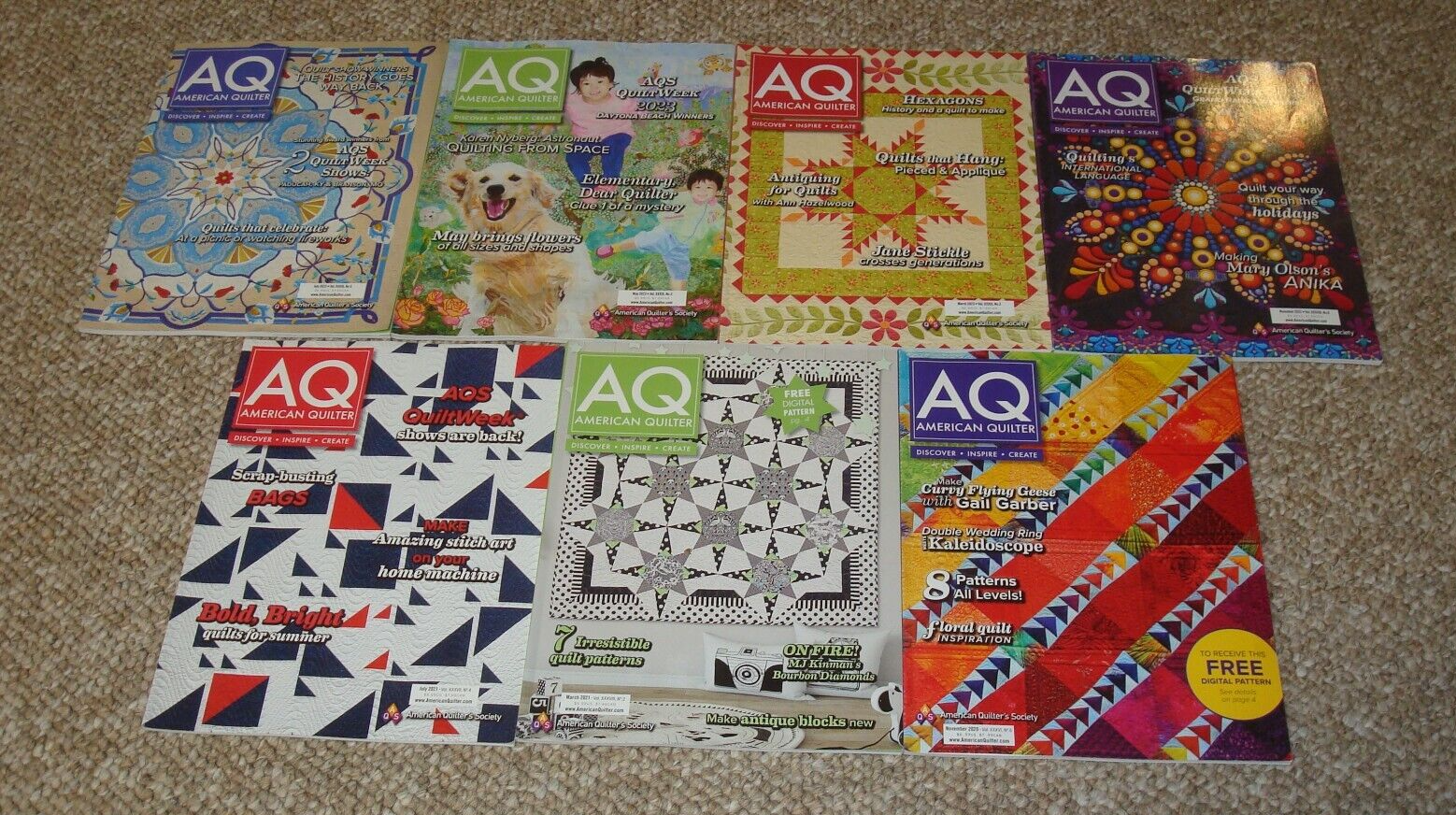 AQS  magazine （37冊）＆Masters: Art Quilts Lot of 7 Back Issues of AQ American Quilter Magazine 2020
