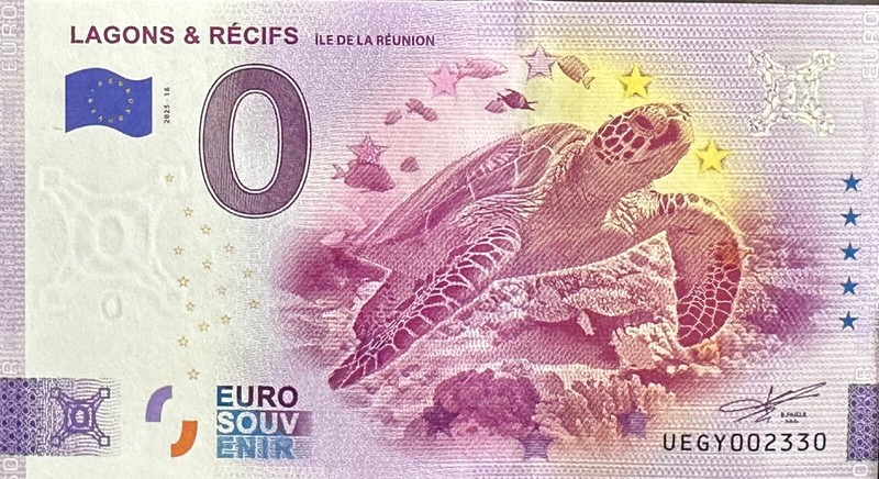 Billet 0 Euro Lagons Et Recifs La Reunion Tortue   2025 Numero Divers