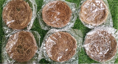 6  NEW Feathered Friends Birds Nests Natural Twig Grass DIY CRAFT Floral