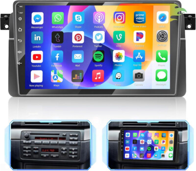 For BMW E46 1998-2006 9'' Android 13 Car Stereo GPS Navi Wifi BT RDS Radio 1+32GB