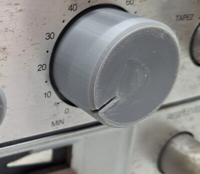 (3D Print) Gray Volume Knob for Conion C100F Boombox Ghettoblaster Stereo