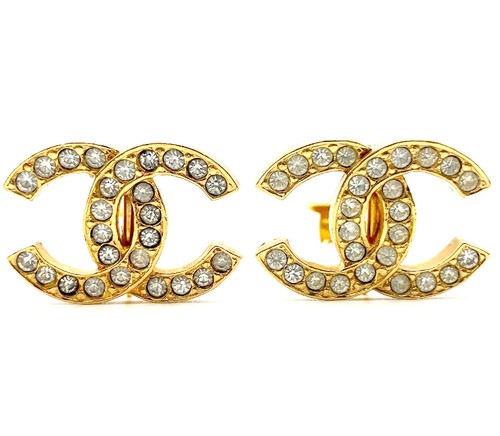 【CHANEL】CCロゴリング クリスタル シャツに合う ゴールド 24SS CHANEL CC Logos Rhinestone Clip-On Earrings Gold Tone 2084