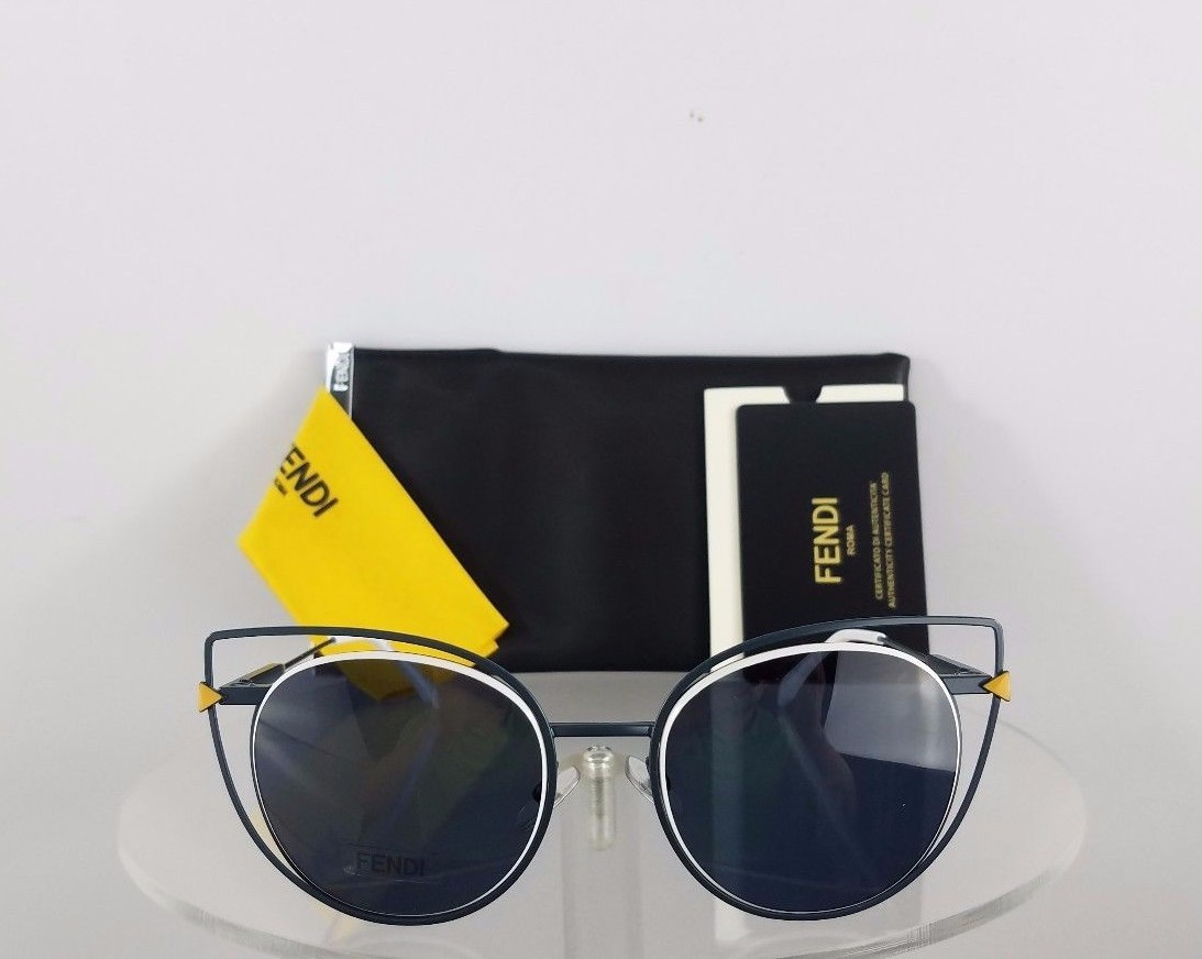 Pre-owned Fendi Brand Authentic  Ff 0176/s Sunglasses Tlp72 Blue White Frame 53mm