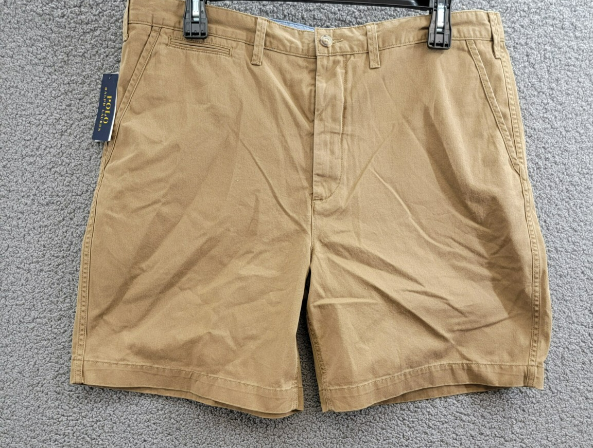 Polo Ralph Lauren 8-Inch Relaxed Fit Chino Shorts Men's 38 Sandsurf Button Zip - Picture 2 of 17
