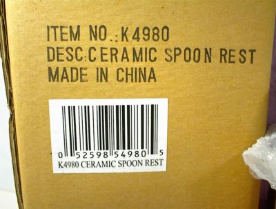 CERAMIC SPOON REST CHINA K4980 NEW IN BOX
