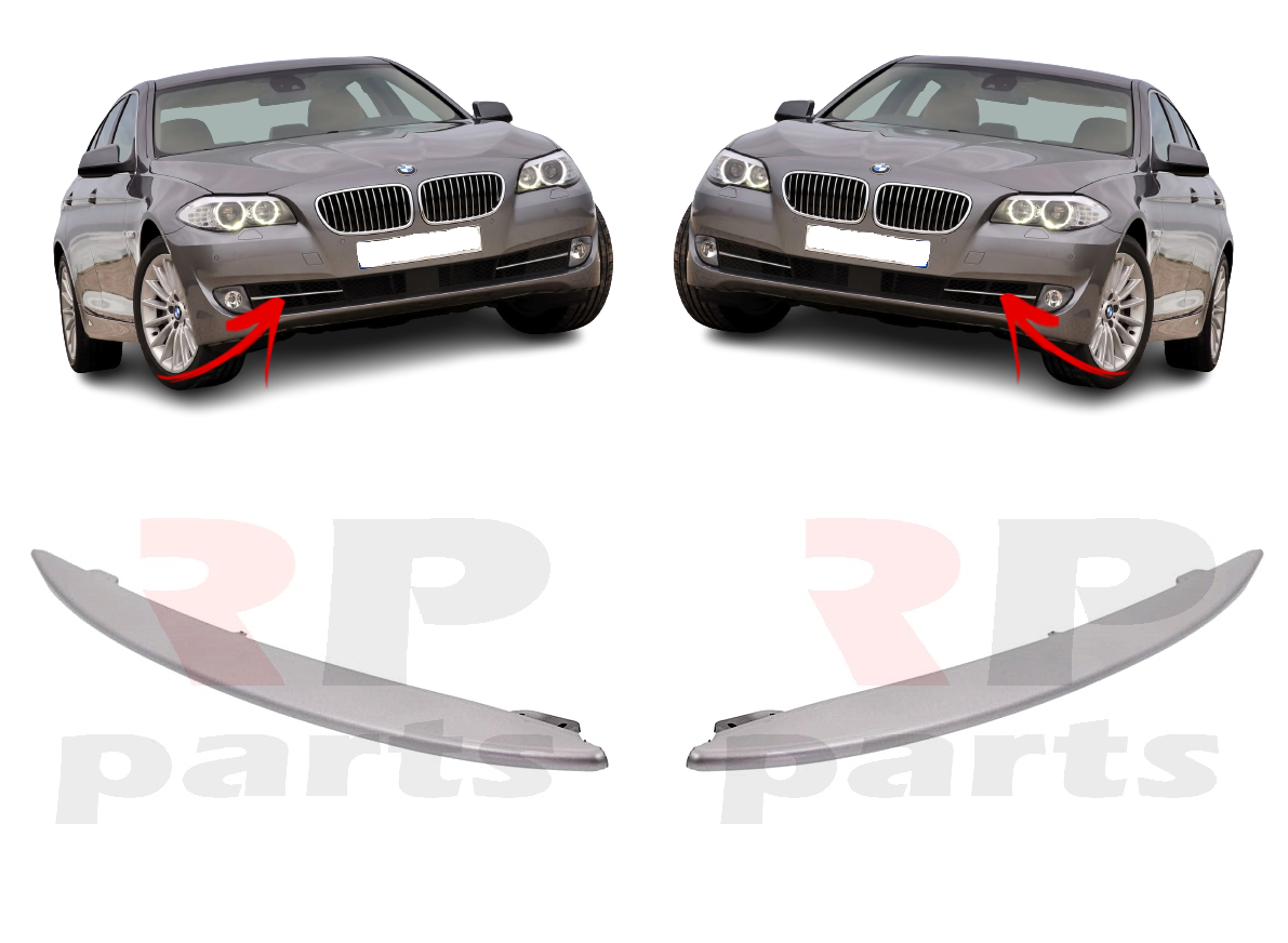 PER BMW 5 F10 F11 10-13 PARAURTI ANTERIORE GRIGLIA INFERIORE ARGENTO MODANATU...