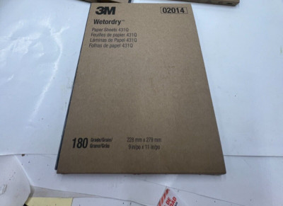 Pack of 50 - 3M 02014 Wetordry Sanding Sheets 431Q Sheets 180 Grit