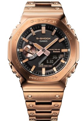 Pre-owned Casio G-shock Gmb2100gd-5a Bluetooth Solar Powered Full Metal Rose Gold Watch