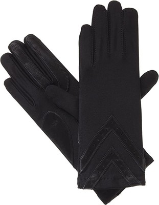 

isotoner Женские короткие перчатки из спандекса для сенсорного экрана BLK-S/M, Черный