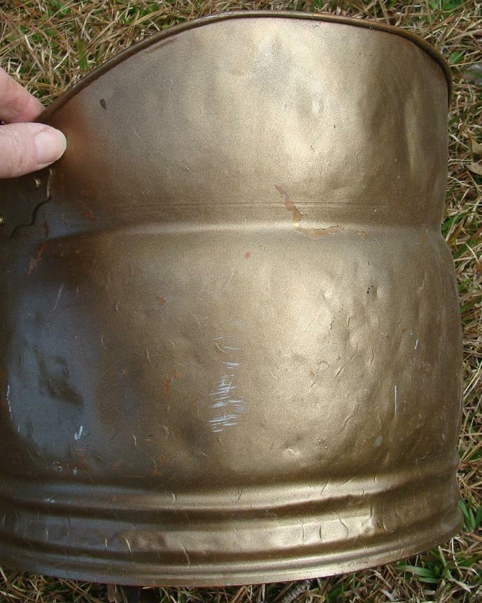VINTAGE HANDMADE by Tinsmith Copper/Brass Coal Scuttle Ash Bucket-AUGUSTA, GA.