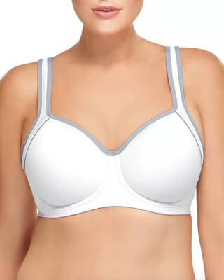 Wacoal White/Grey Contour Sports Bra Women's Size 40C L63614