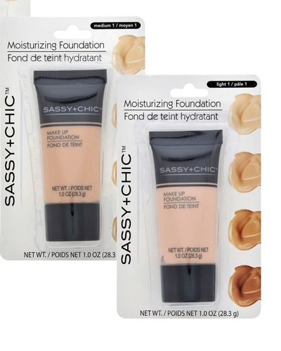 2 SASSY + CHIC™ MOISTURIZING FOUNDATION 1 MEDIUM and 1 LIGHT