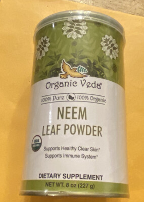 Organic Veda Neem Leaf Powder Non-GMO Herbal Supplement 8oz. New Sealed 5/24