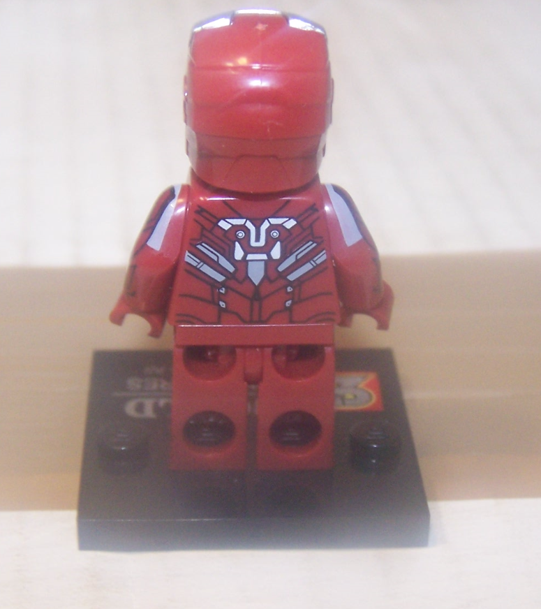 IRON MAN  mini figure with bow + stand TONY STARK LEGO BRICK BLOCKS MARVEL